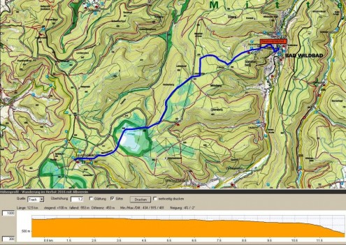 Routenverlauf_Wanderung_Bad Wildbad_23.10.2016